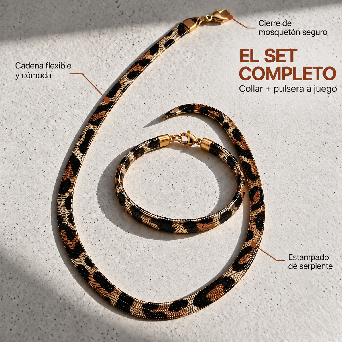 Collar y Pulsera Serpiente-Set MAMBA