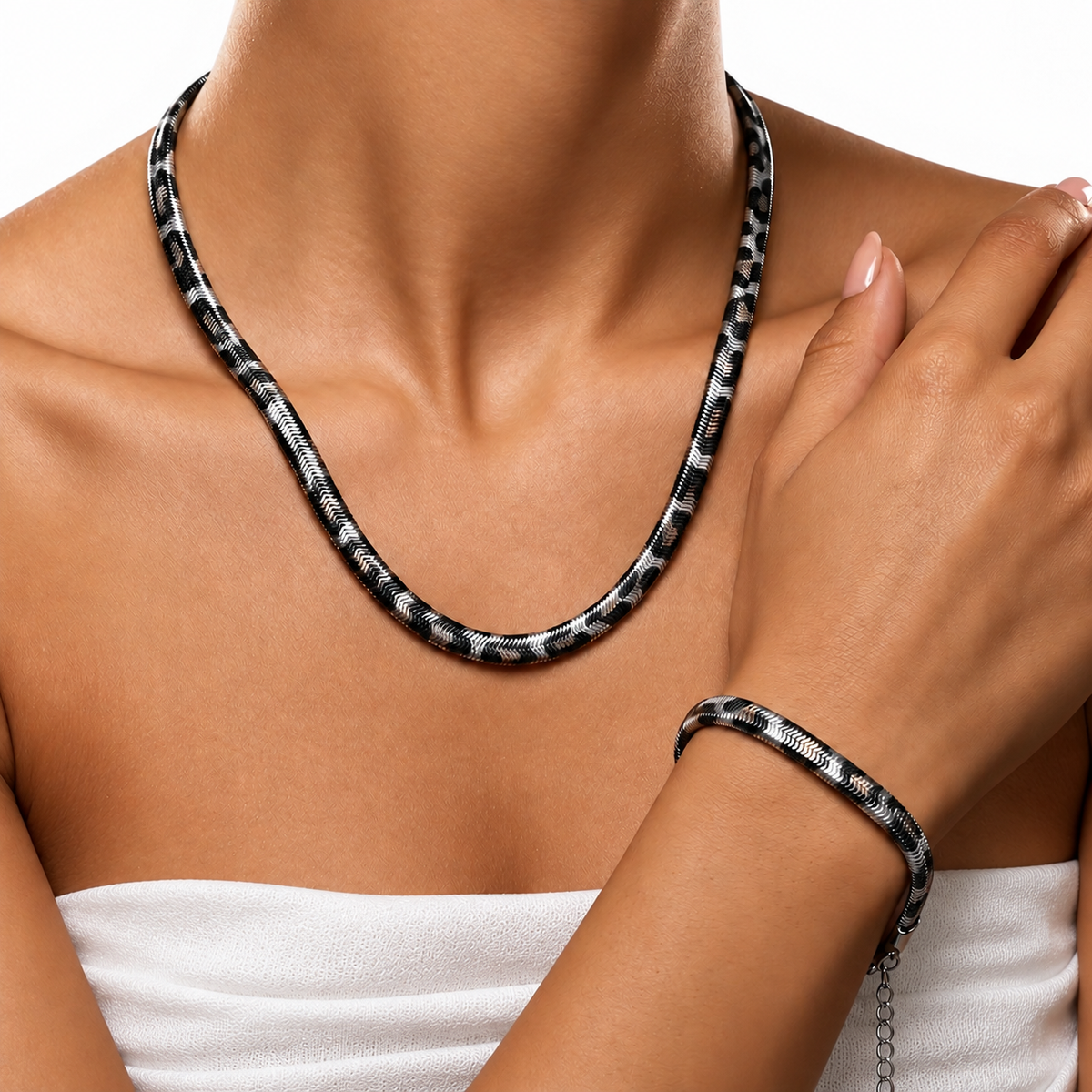 Collar y Pulsera Serpiente-Set MAMBA